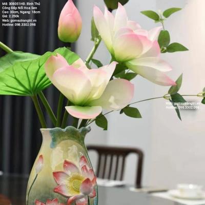 BÌNH THỦ CÔNG ĐẮP NỔI HOA SEN